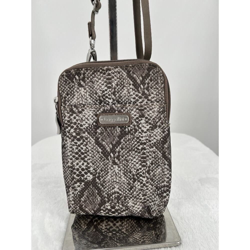 Baggallini Small RFID Just the Essentials Crossbody - Snake Animal Print
